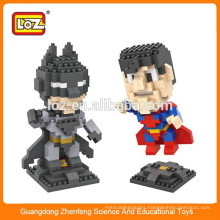 Small plastic super man building blocks figures,Custom plastic tube building blocks toy, educational super hero building blocks
